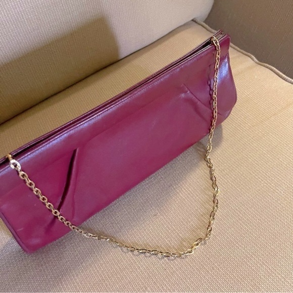 Frenchy Of California Vintage Burgundy Shoulder Bag leather Medium Size - Picture 4 of 16